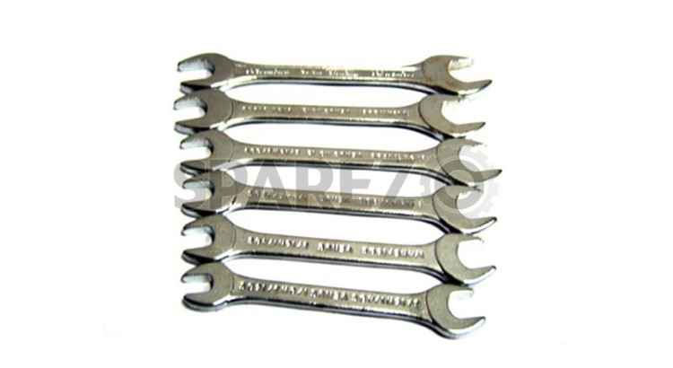 Double Open End Jaw Spanner Set Chrome Plated - SPAREZO